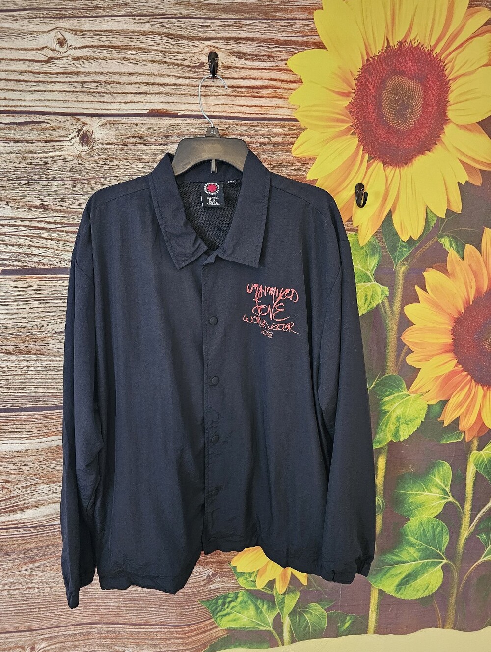 Black Embroidered Men's Coach Jacket